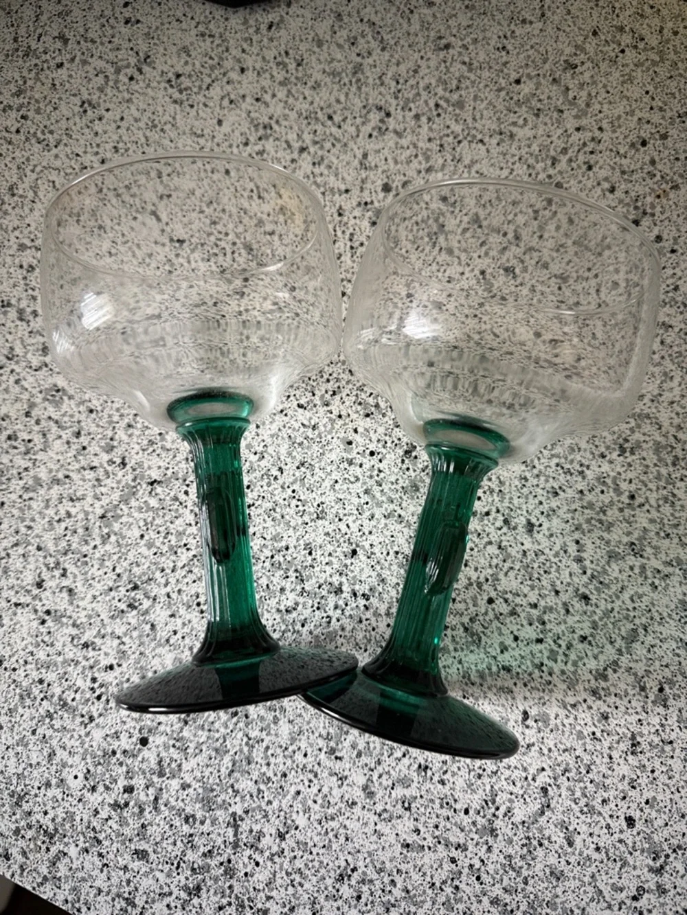 Green Glass Hurricane Candle Holders -